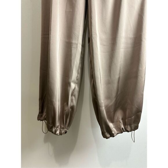 Taupe satin cargo joggers - Picture 7 of 12